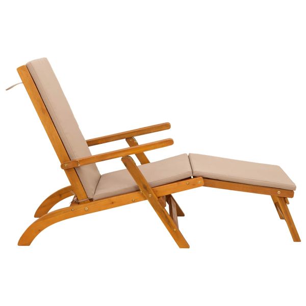 Сгъваем и reclining шезлонг 2 бр. Солидно акациево дърво