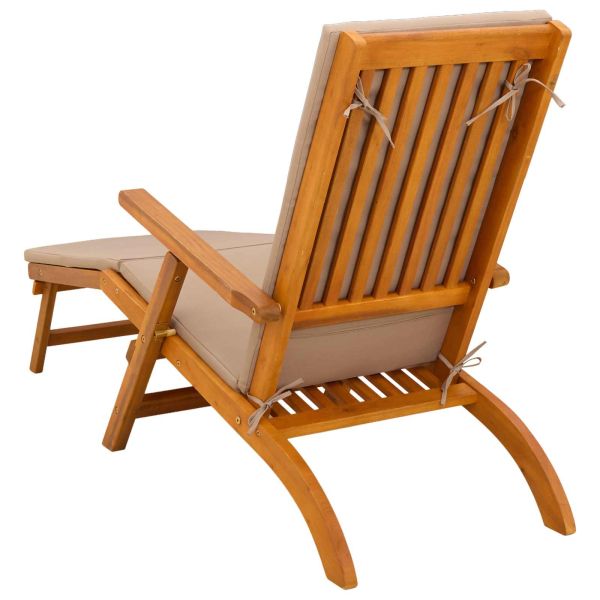 Сгъваем и reclining шезлонг 2 бр. Солидно акациево дърво