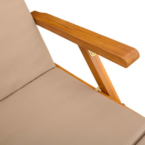 Сгъваем и reclining шезлонг 2 бр. Солидно акациево дърво