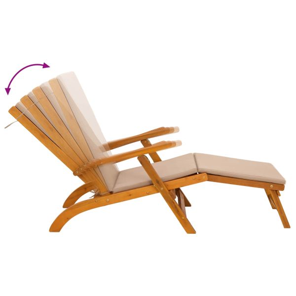 Сгъваем и reclining шезлонг 2 бр. Солидно акациево дърво