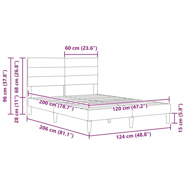 Рамка за легло с таблото Синьо 120 x 200 cm Текстил