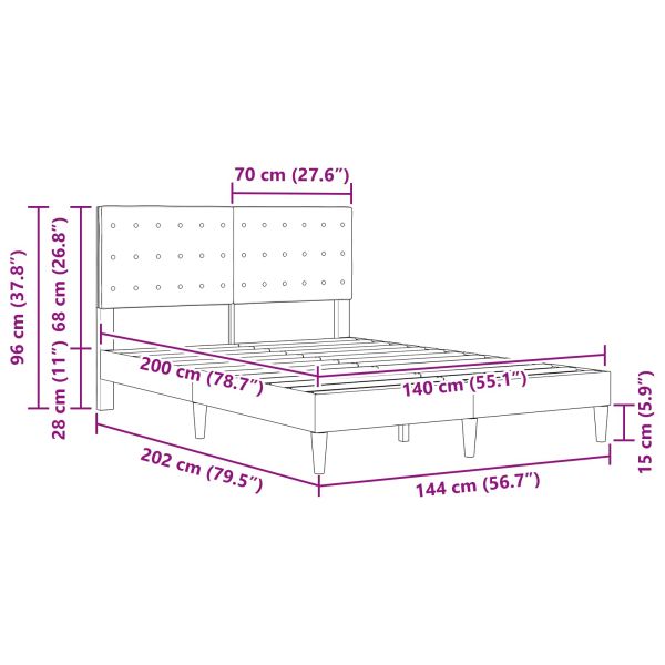 Рамка за легло с таблото Синьо 140 x 200 cm Текстил