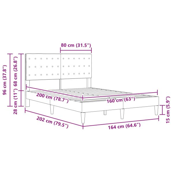 Рамка за легло с таблото Синьо 160 x 200 cm Текстил
