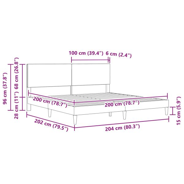 Рамка за легло с таблото Синьо 200 x 200 cm Текстил