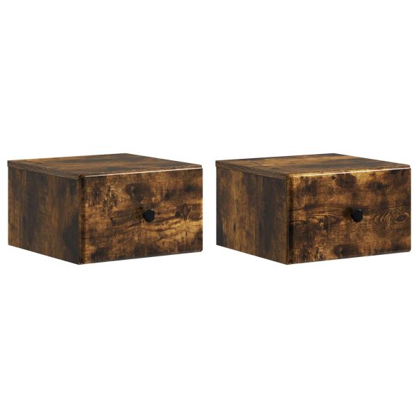 Спален шкаф с монтаж на стена 2 бр. Опушен дъб