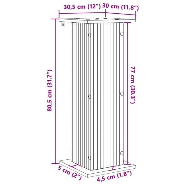 Стойка за растения Бяло 30,5 x 30 x 80,5 см Инженерна дървесина