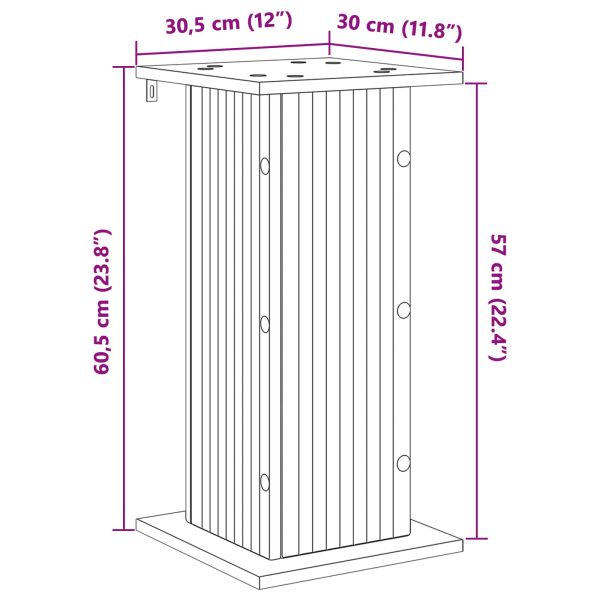 Стойка за растения Бяло 30,5 x 30 x 60,5 см Инженерна дървесина
