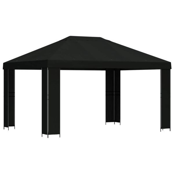 Шатра 4 × 3 m Черно Полиестер и стомана 190 gsm