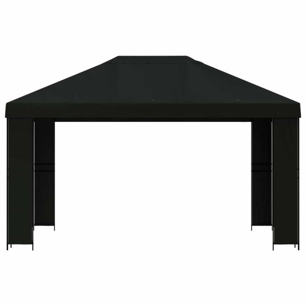 Шатра 4 × 3 m Черно Полиестер и стомана 190 gsm
