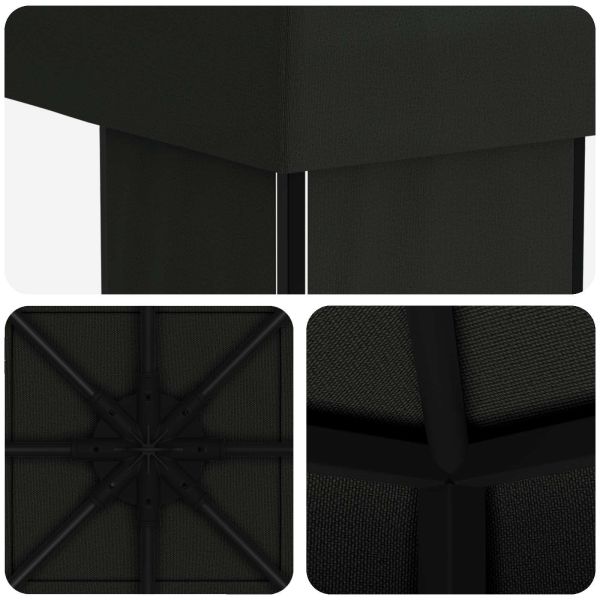 Шатра 4 × 3 m Черно Полиестер и стомана 190 gsm