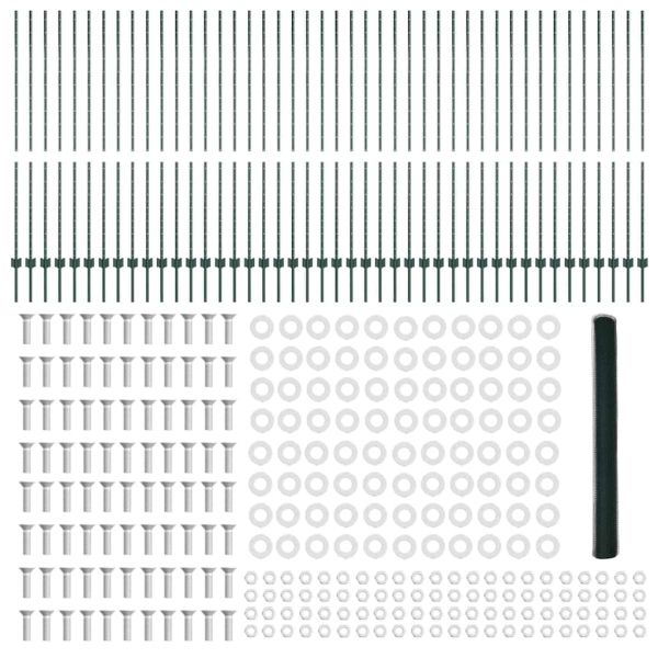 Шестоъградно ограждение с кол 100 x 1,5 м Зелено Мрежа