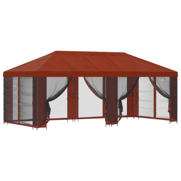 Градинска беседка със стени 6 x 3 m Теракота