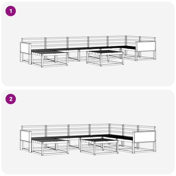 Комплект дивани за открито 8 pcs Натурално