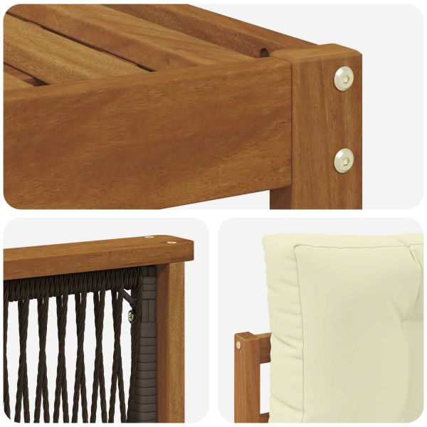 Комплект дивани за открито 8 pcs Натурален и Крема