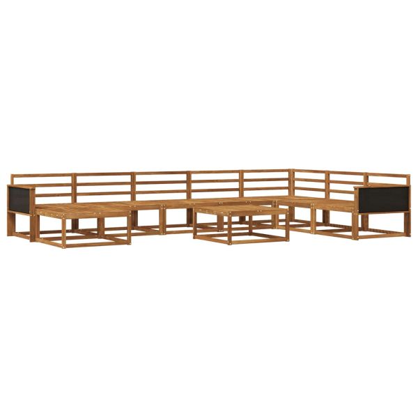 Комплект дивани за открито 9 pcs Натурално