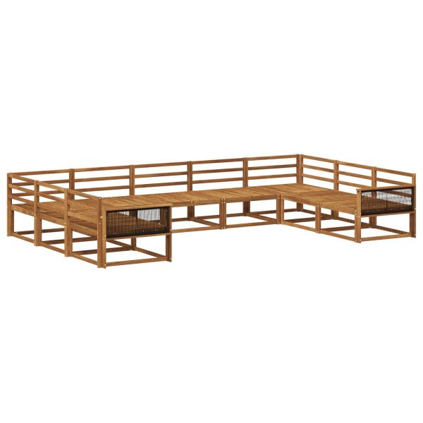 Комплект дивани за открито 9 pcs Натурално