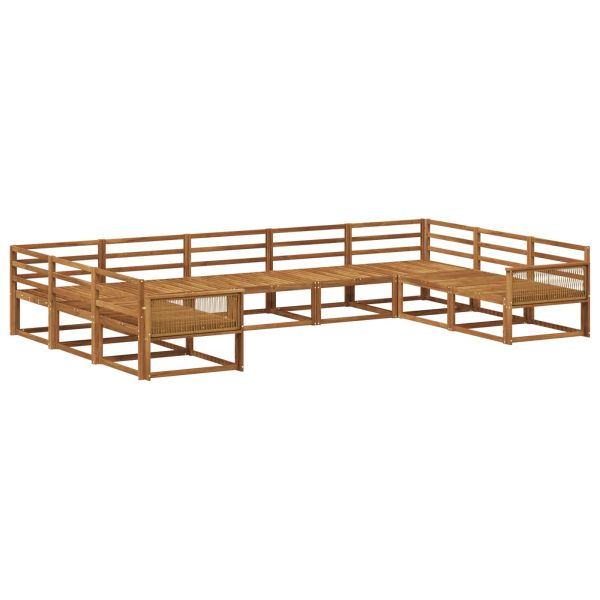 Комплект дивани за открито 9 pcs Натурално