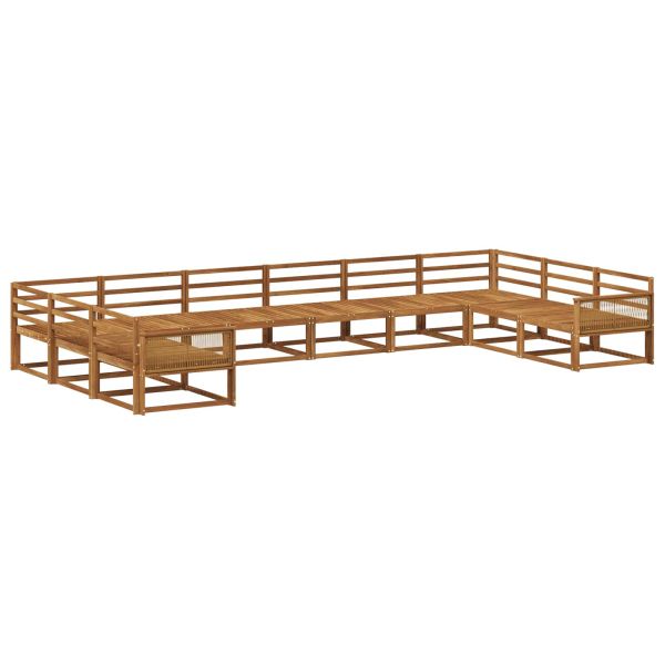 Комплект дивани за открито 10 pcs Натурално