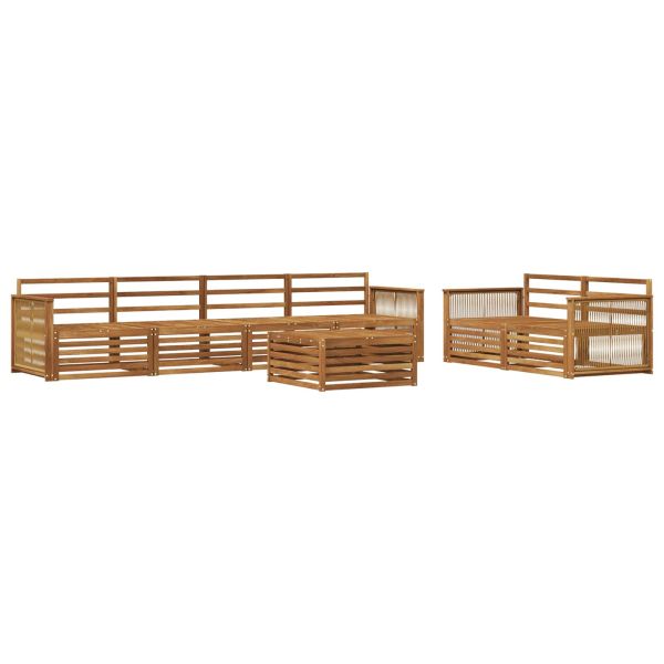 Комплект дивани за открито 7 pcs Натурално