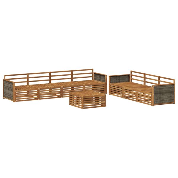 Комплект дивани за открито 8 pcs Натурално