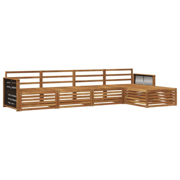 Комплект дивани за открито 5 pcs Натурално