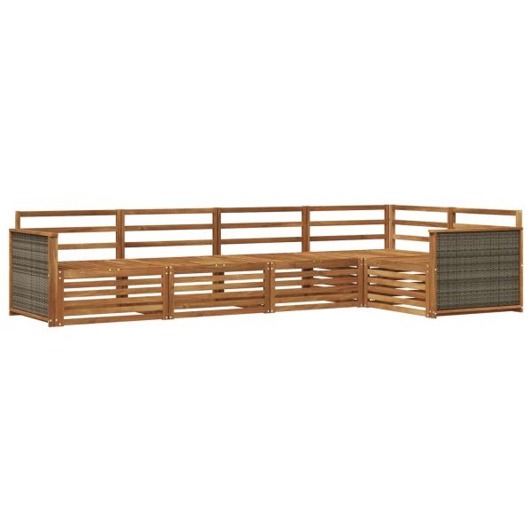 Комплект дивани за открито 5 pcs Натурално