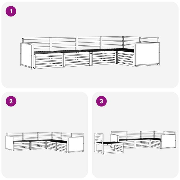 Комплект дивани за открито 5 pcs Натурално