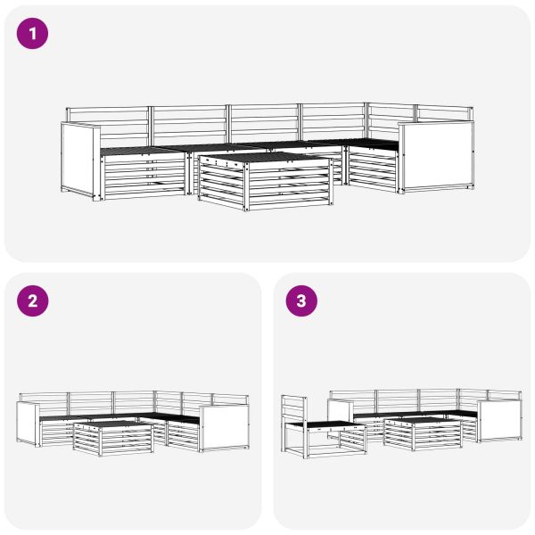Комплект дивани за открито 6 pcs Натурално