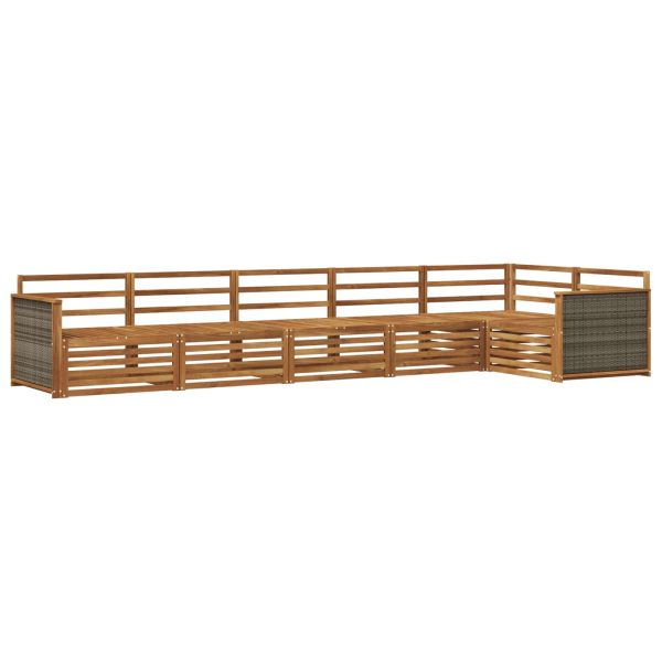 Комплект дивани за открито 6 pcs Натурално