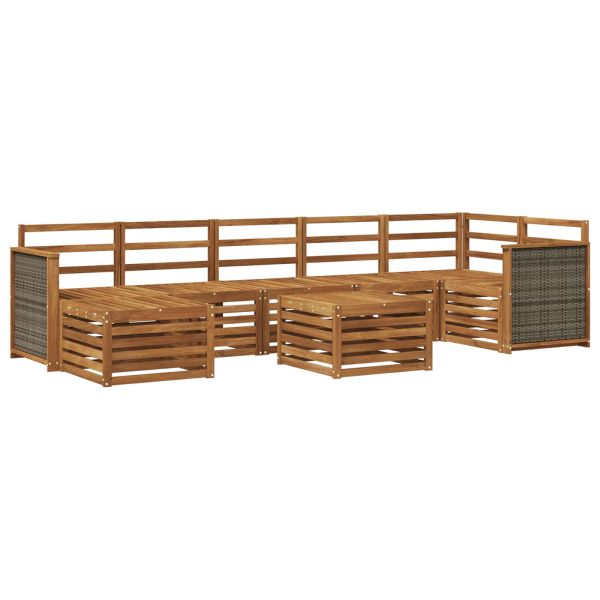 Комплект дивани за открито 7 pcs Натурално