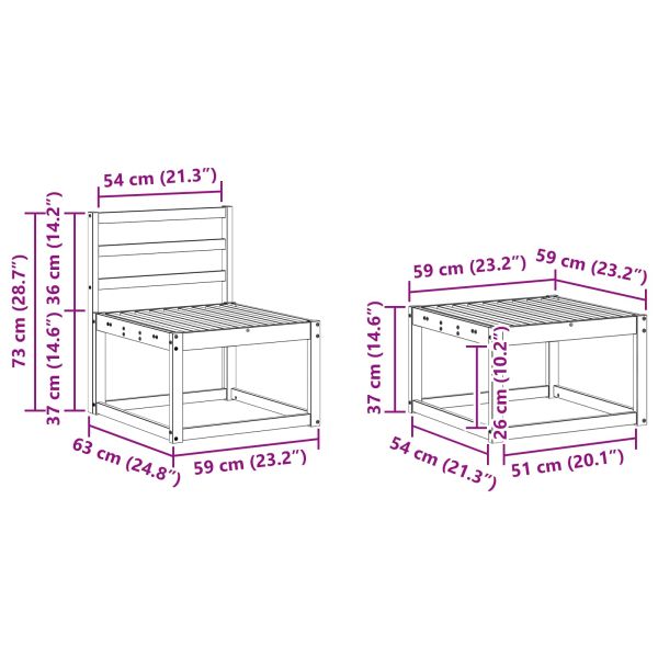 Комплект дивани за открито 7 pcs Натурално