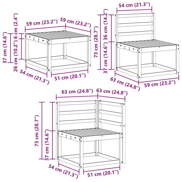 Комплект дивани за открито 6 pcs Натурално