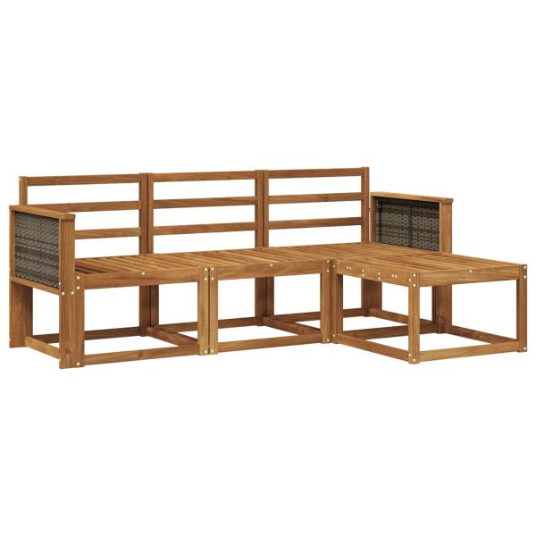 Комплект дивани за открито 4 pcs Натурално