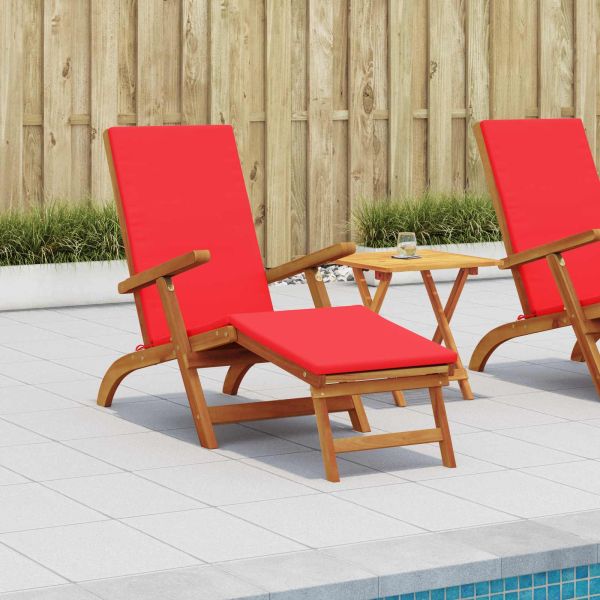 Сгъваем и reclining шезлонг 2 pcs Червено