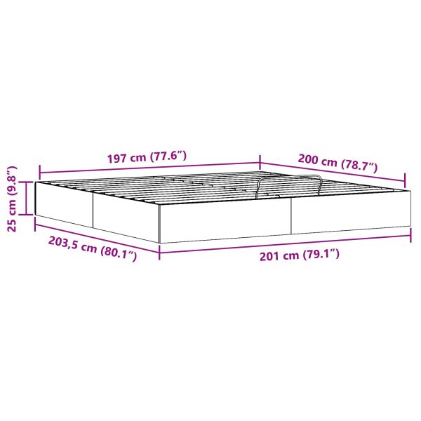 Отоман легло рамка с хранилище Бял 200 x 200 cm