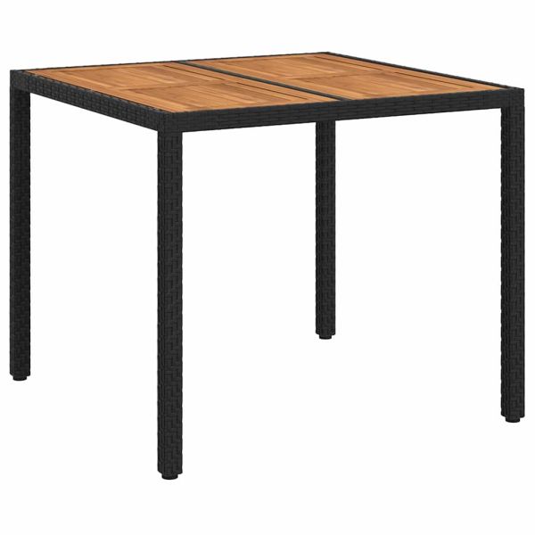 Градинска маса Черно 90 x 90 x 75 cm полиратан