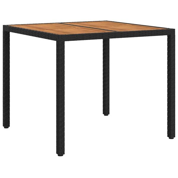 Градинска маса Черно 90 x 90 x 75 cm полиратан