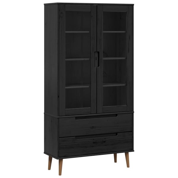 Стъклена витрина MOLDE 90 x 35 x 175 см Черно