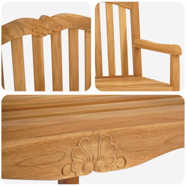 Градински стол 2 pcs Натурално 58 x 60 x 93 см