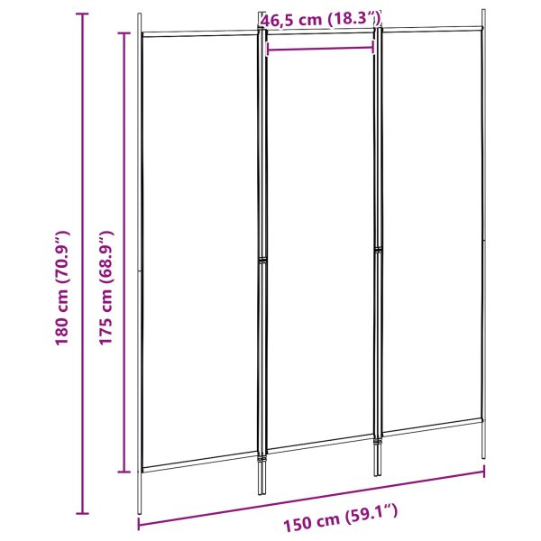 Разделител за стая Бежово 150 x 180 cm Текстил