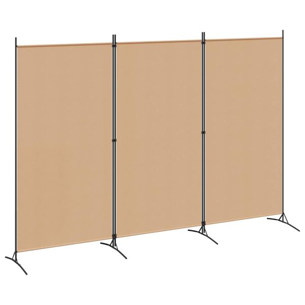 3-панелен параван Бежово 260 x 180 cm Текстил