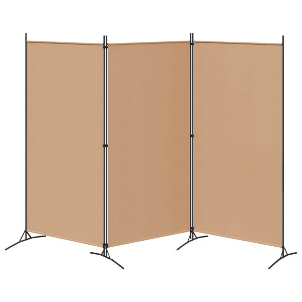 3-панелен параван Бежово 260 x 180 cm Текстил