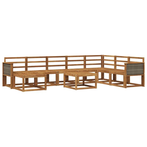 Комплект дивани за открито 9 pcs Натурално