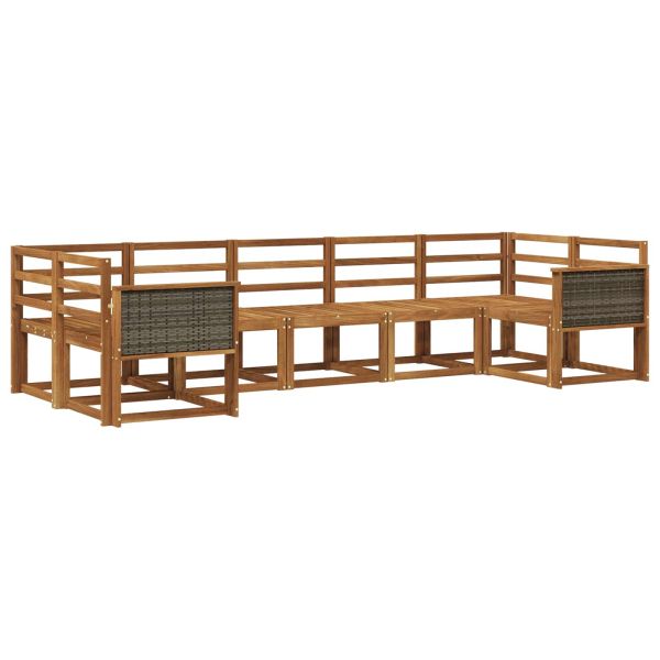 Комплект дивани за открито 7 pcs Натурално