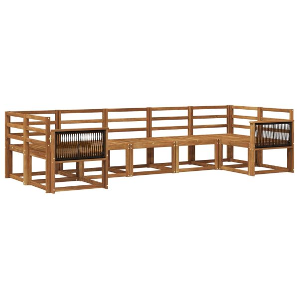 Комплект дивани за открито 7 pcs Натурално
