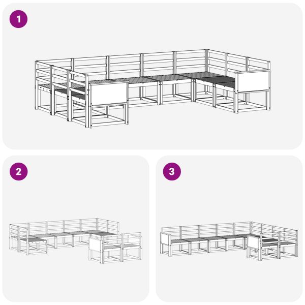 Комплект дивани за открито 9 pcs Натурално