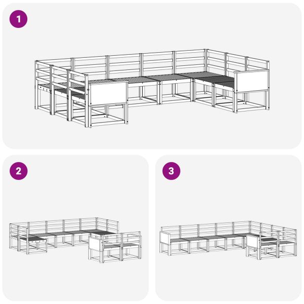 Комплект дивани за открито 9 pcs Натурално
