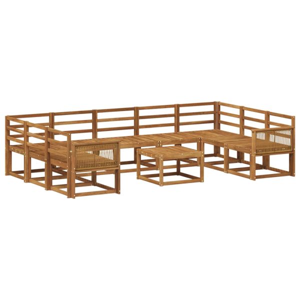 Комплект дивани за открито 10 pcs Натурално