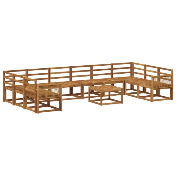 Комплект дивани за открито 11 pcs Натурално