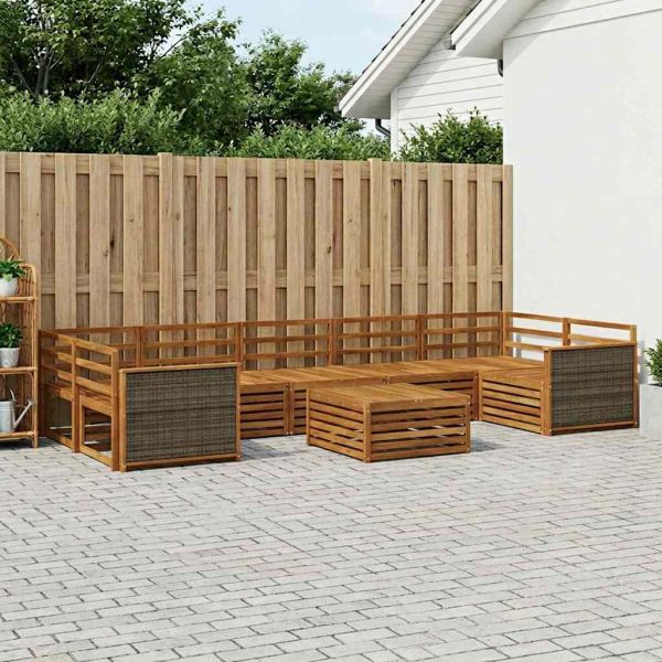 Комплект дивани за открито 8 pcs Натурално